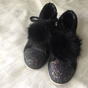 Justice black glitter sneakers size 7